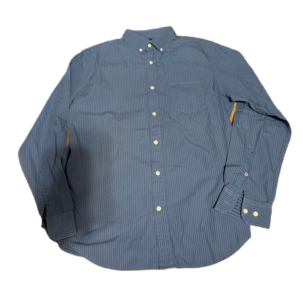 Banana Republic Soft Wash Tailored Slim Fit Men's Blue Striped Shirt Medium
